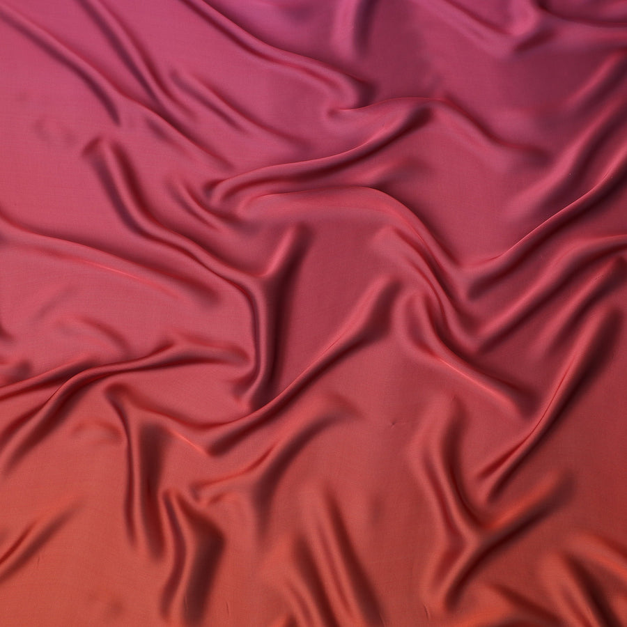 Rust Orange Ombre Silk Chiffon Fabric Soft Flowing Lightweight Sheer Draping Material Elegant Gradient Design 110 Cms Width Premium Quality Smooth Texture South Korea Origin-D28876 Regal Fabrics