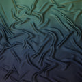 Teal Blue Ombre Silk Chiffon Fabric Soft Flowing Lightweight Sheer Draping Material Elegant Gradient Design 110 Cms Width Premium Quality Smooth Texture South Korea Origin-D28877 Regal Fabrics