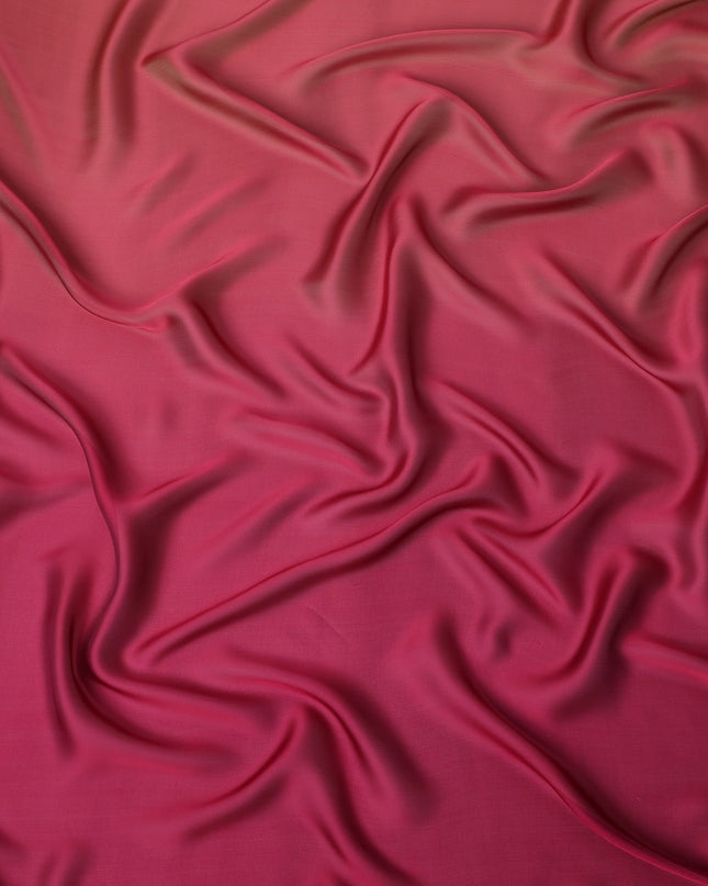Raspberry Pink Ombre Silk Chiffon Fabric Soft Flowing Lightweight Sheer Draping Material Elegant Gradient Design 110 Cms Width Premium Quality Smooth Texture South Korea Origin-D28879 Regal Fabrics