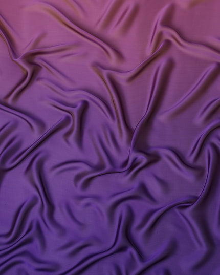 Purple Ombre Silk Chiffon Fabric Soft Flowing Lightweight Sheer Draping Material Elegant Gradient Design 110 Cms Width Premium Quality Smooth Texture South Korea Origin-D28873 Regal Fabrics