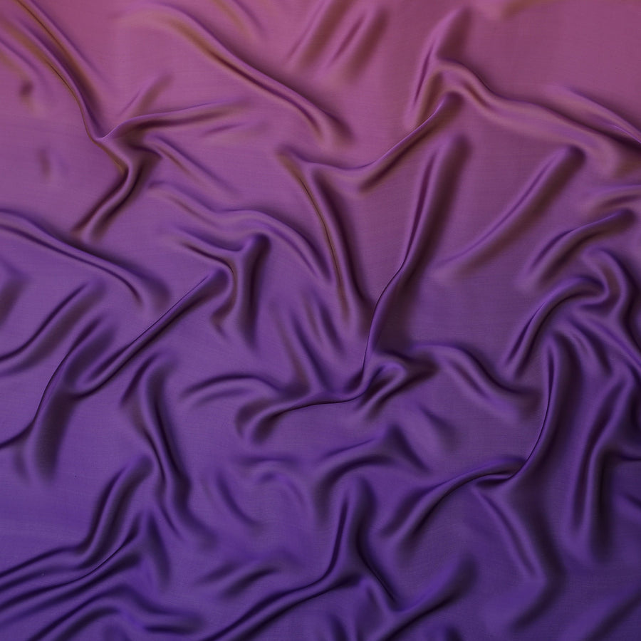 Purple Ombre Silk Chiffon Fabric Soft Flowing Lightweight Sheer Draping Material Elegant Gradient Design 110 Cms Width Premium Quality Smooth Texture South Korea Origin-D28873 Regal Fabrics