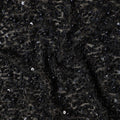 Luminous Raven Black Sequin Embellished Pure Silk Georgette Fabric Shimmering 110cm Width Luxurious Finish Indian Origin - D31192