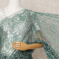 Sea Green Premium 2-Tone French Chantilly Lace Saree Fabric 5.5 Mtrs with 110 Cms Width – Imported from France-D25644