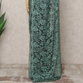 Sea Green Premium 2-Tone French Chantilly Lace Saree Fabric 5.5 Mtrs with 110 Cms Width – Imported from France-D25644
