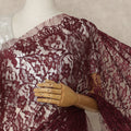 Burgundy 2Tone Premium French Chantilly Saree Lace 5.5 Mtrs 110 Cms Width France-D27790