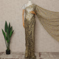 Antique Gold 2Tone Premium French Chantilly Saree Lace 5.5 Mtrs 110 Cms Width France-D27797