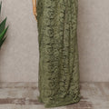 Olive Green Premium French Chantilly Lace Saree Fabric 5.5 Mtrs with 110 Cms Width – Imported from France-D25642