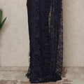 Navy Blue 2Tone Premium French Chantilly Saree Lace 5.5 Mtrs 110 Cms Width France-D27784