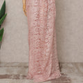 Blush Pink Premium French Chantilly Lace Saree Fabric 5.5 Mtrs with 110 Cms Width – Imported from France-D25640