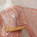 Rose Pink Pink Premium French Chantilly Lace Saree Fabric 5.5 Mtrs with 110 Cms Width – Imported from France-D25645