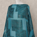 قماش ديراك شيفون حرير صومالي أخضر مزرق مع لوركس معدني - 3.5 متر، عرض 140 سم، صنع في كوريا الجنوبية - D24560