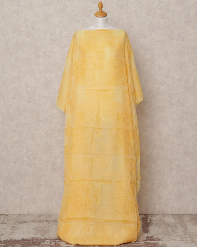 Sunshine Yellow Somali Silk Chiffon Dirac Fabric with Metallic Lurex – 3.5 Mtrs, Width 140 Cms, Made in South Korea-D24561 Regal Fabrics