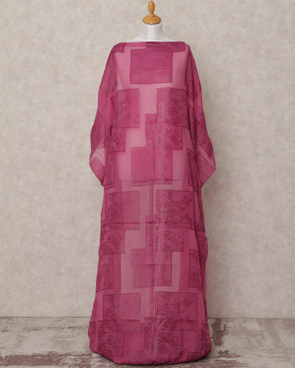 Rosewood Pink Somali Silk Chiffon Dirac Fabric with Metallic Lurex – 3.5 Mtrs, Width 140 Cms, Made in South Korea-D24567