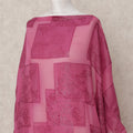 Rosewood Pink Somali Silk Chiffon Dirac Fabric with Metallic Lurex – 3.5 Mtrs, Width 140 Cms, Made in South Korea-D24567