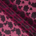 Pink Floral Pattern Silk Chiffon Fabric with Metallic Lurex, 110 Cms, South Korea-D25497