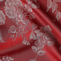 Red Self Design Crepe Fabric 140cm