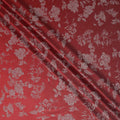 Red Self Design Crepe Fabric 140cm