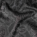 Black Self Design Crepe Fabric 140cm