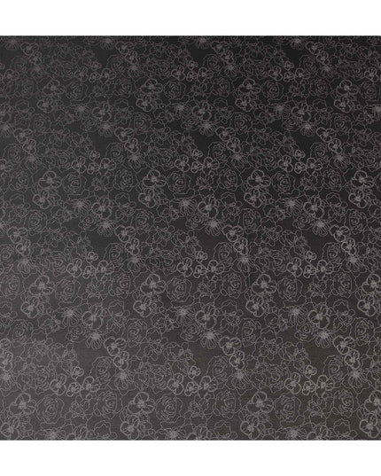 Black Self Design Crepe Fabric 140cm