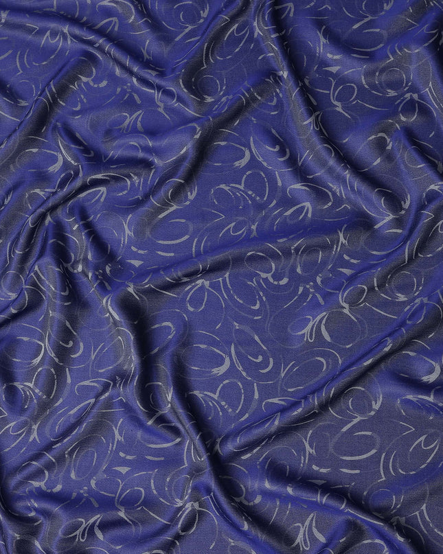 Blue Abstract Crepe Fabric 140cm