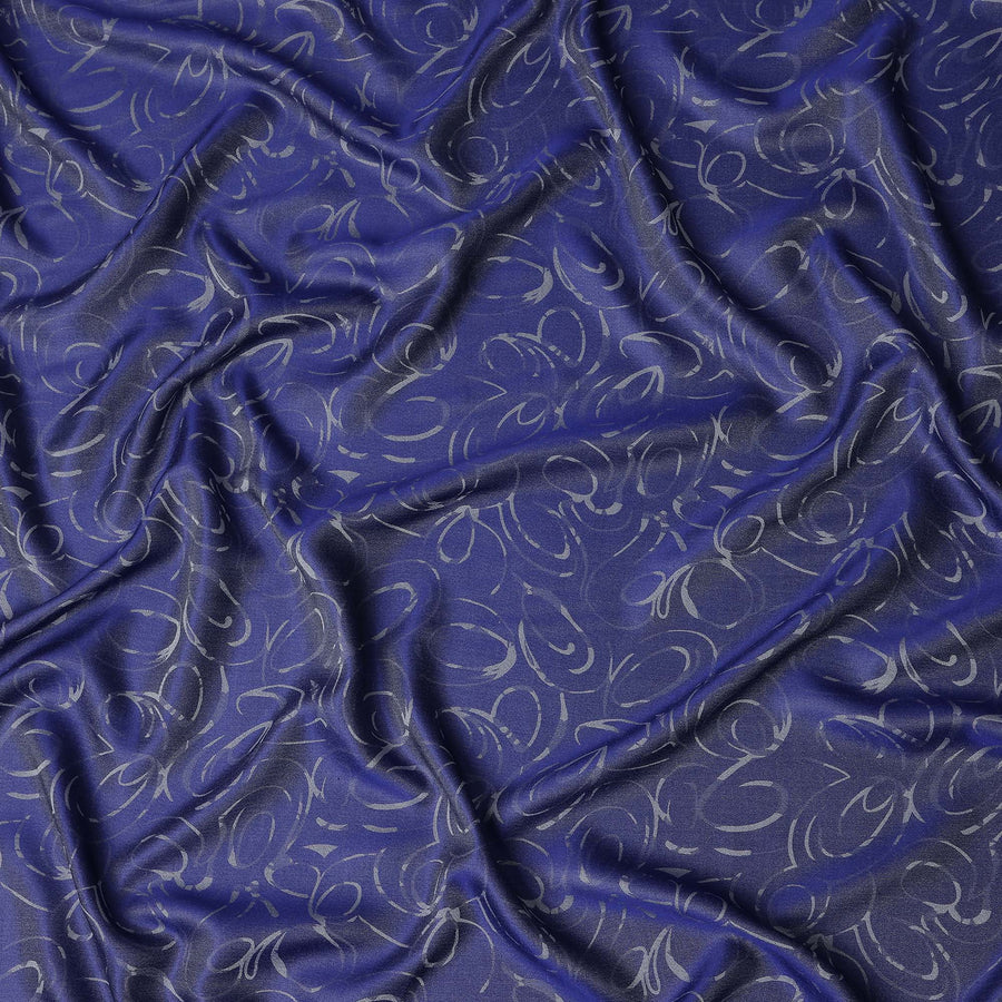 Blue Abstract Crepe Fabric 140cm