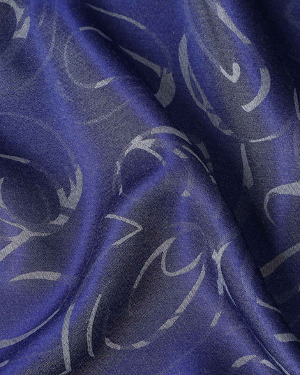Blue Abstract Crepe Fabric 140cm