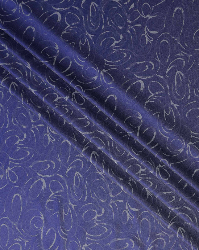 Blue Abstract Crepe Fabric 140cm