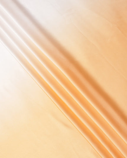 White to Peach Ombre Synthetic Satin Fabric, 110 Cms Width, India-D24658