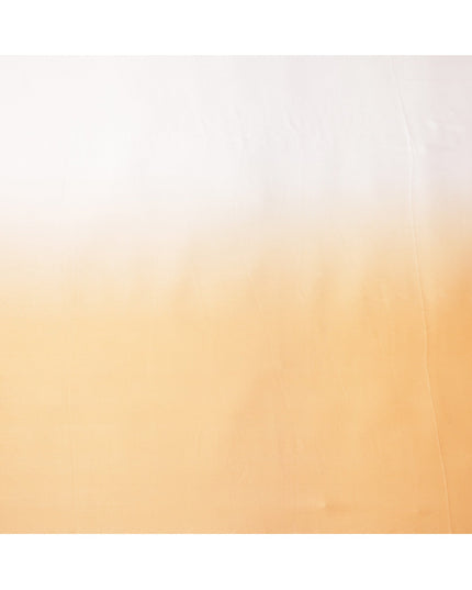 White to Peach Ombre Synthetic Satin Fabric, 110 Cms Width, India-D24658