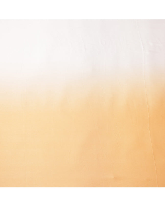 White to Peach Ombre Synthetic Satin Fabric, 110 Cms Width, India-D24658