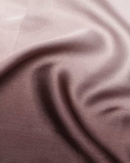 Light Pink to Dark Brown Ombre Synthetic Satin Fabric, 110 Cms Width, India-D24660