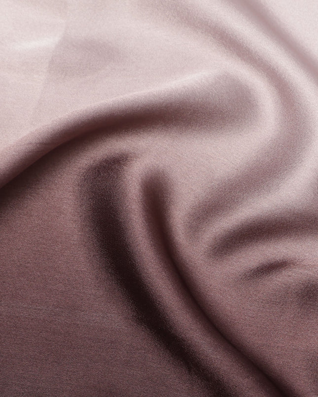 Light Pink to Dark Brown Ombre Synthetic Satin Fabric, 110 Cms Width, India-D24660