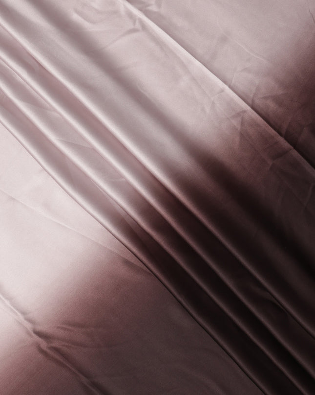 Light Pink to Dark Brown Ombre Synthetic Satin Fabric, 110 Cms Width, India-D24660
