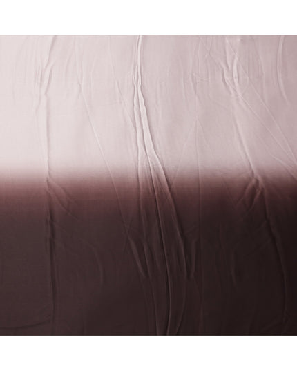 Light Pink to Dark Brown Ombre Synthetic Satin Fabric, 110 Cms Width, India-D24660