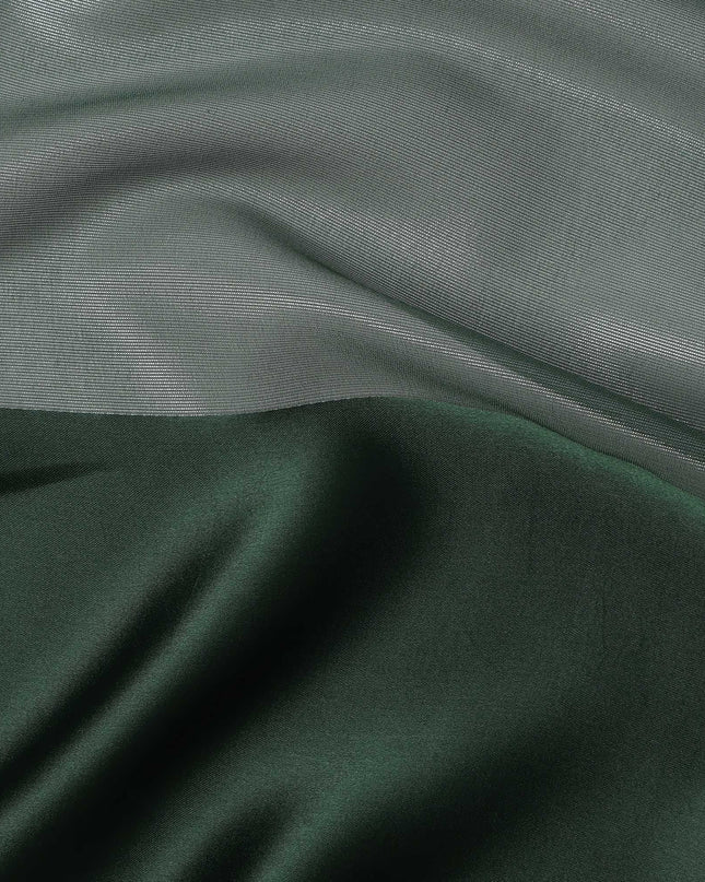 Green Silk Chiffon Fabric with Solid Finish, 110 Cms Width, Made in India-D25530