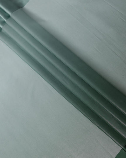 Green Silk Chiffon Fabric with Solid Finish, 110 Cms Width, Made in India-D25530
