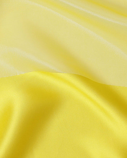 Yellow Silk Chiffon Fabric with Solid Finish, 110 Cms Width, Made in India-D25531