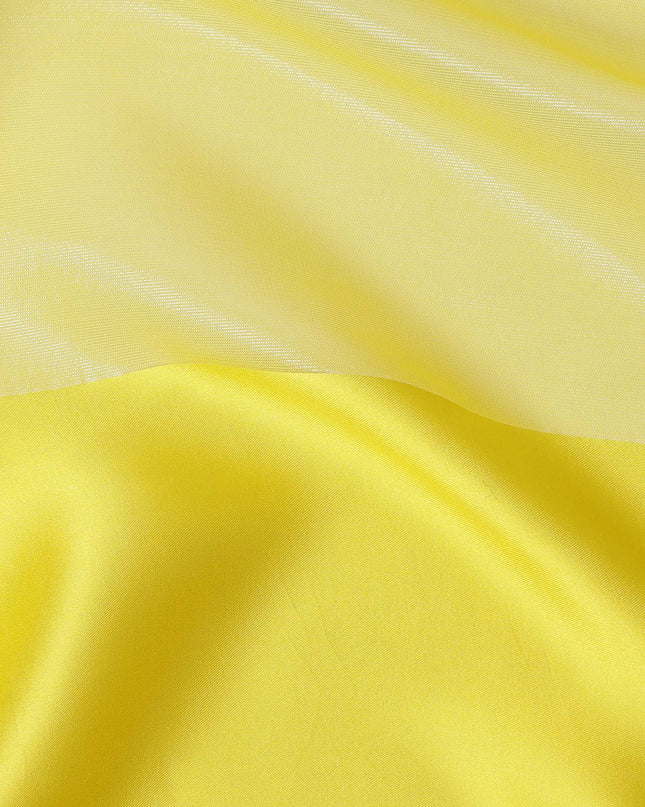 Yellow Silk Chiffon Fabric with Solid Finish, 110 Cms Width, Made in India-D25531