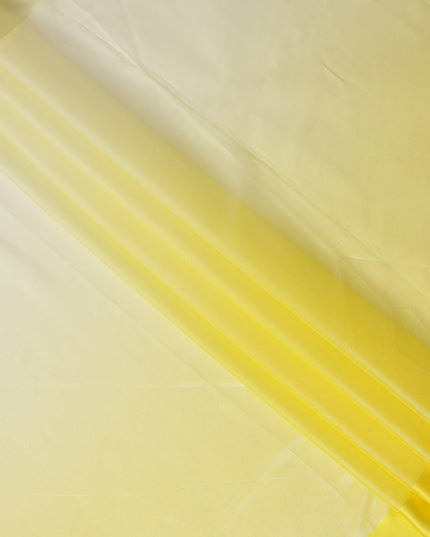 Yellow Silk Chiffon Fabric with Solid Finish, 110 Cms Width, Made in India-D25531