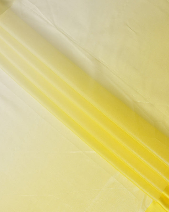 Yellow Silk Chiffon Fabric with Solid Finish, 110 Cms Width, Made in India-D25531