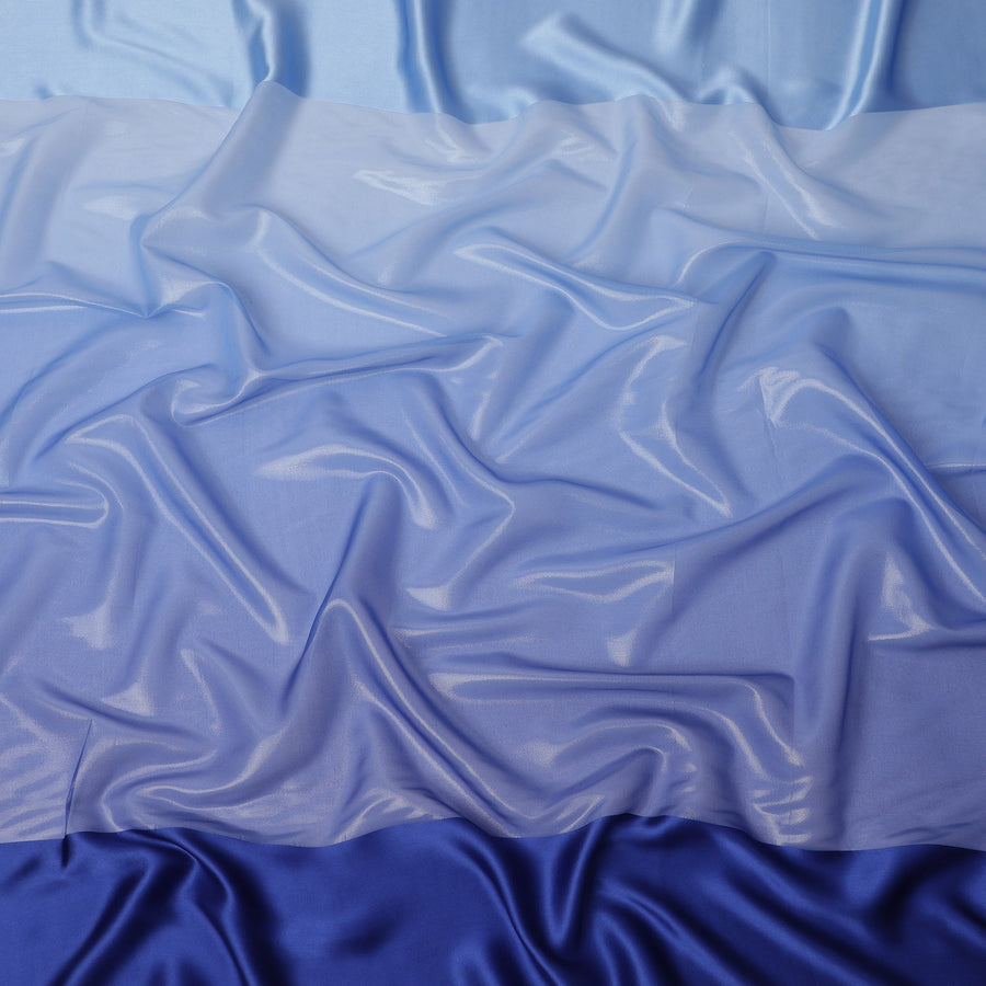Blue Silk Chiffon Fabric with Solid Finish, 110 Cms Width, Made in India-D25528