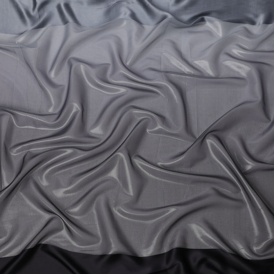 Black Silk Chiffon Fabric with Solid Finish, 110 Cms Width, Made in India-D25532