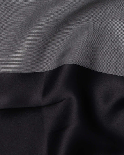 Black Silk Chiffon Fabric with Solid Finish, 110 Cms Width, Made in India-D25532