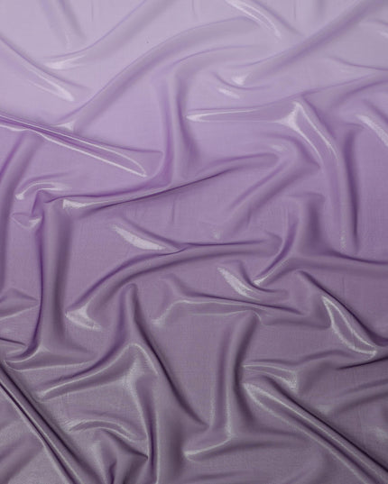 Purple Ombre Silk Chiffon Fabric with Shaded Effect, 110 Cms Width, Made in India-D25524
