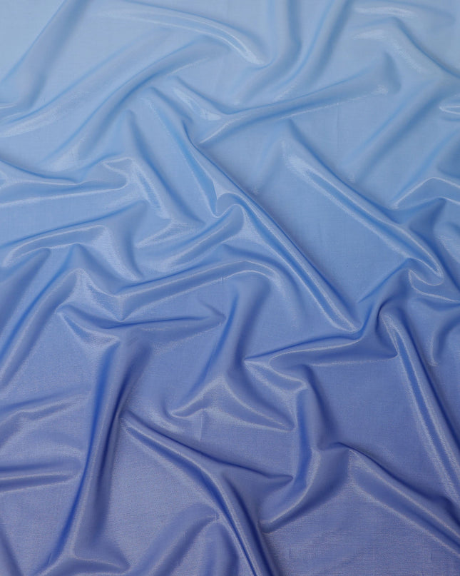 Blue Ombre Silk Chiffon Fabric with Shaded Effect, 110 Cms Width, Made in India-D25525