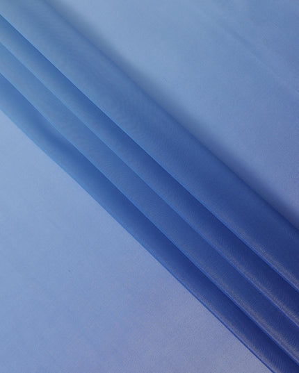 Blue Ombre Silk Chiffon Fabric with Shaded Effect, 110 Cms Width, Made in India-D25525