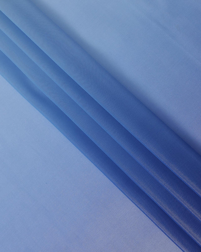 Blue Ombre Silk Chiffon Fabric with Shaded Effect, 110 Cms Width, Made in India-D25525