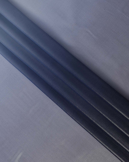 Navy Blue Ombre Silk Chiffon Fabric with Shaded Effect, 110 Cms Width, Made in India-D25526
