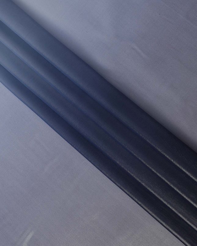 Navy Blue Ombre Silk Chiffon Fabric with Shaded Effect, 110 Cms Width, Made in India-D25526