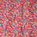 Red Leaf Printed Viscose Crepe 110cm